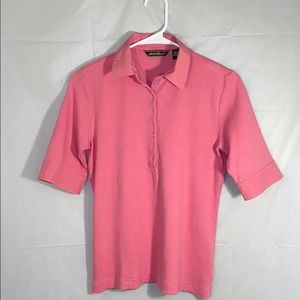 Eddie Bauer Pink 3/4 Button Up With Collar Size M